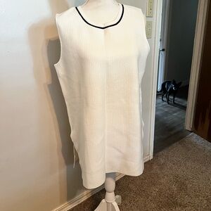 Athleta White SweaterTop with Black Trim